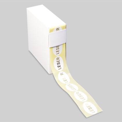 Aufkleber oval zur Kennzeichnung von Geschenkartikeln, Kosmetik, fürs Marketing