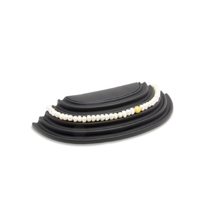 Schwarze Perlkettentreppe für 5 Halsketten - Colliers